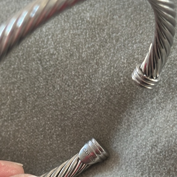 David Yurman Diamond Pave Silver X Cable Bracelet 5mm - Picture 6 of 11